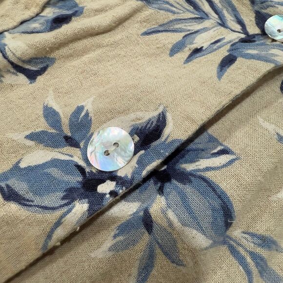 Vintage Floral Linen Dress with Mother of Pearl Buttons Miss Dorby Size 10 Women - Picture 5 of 7